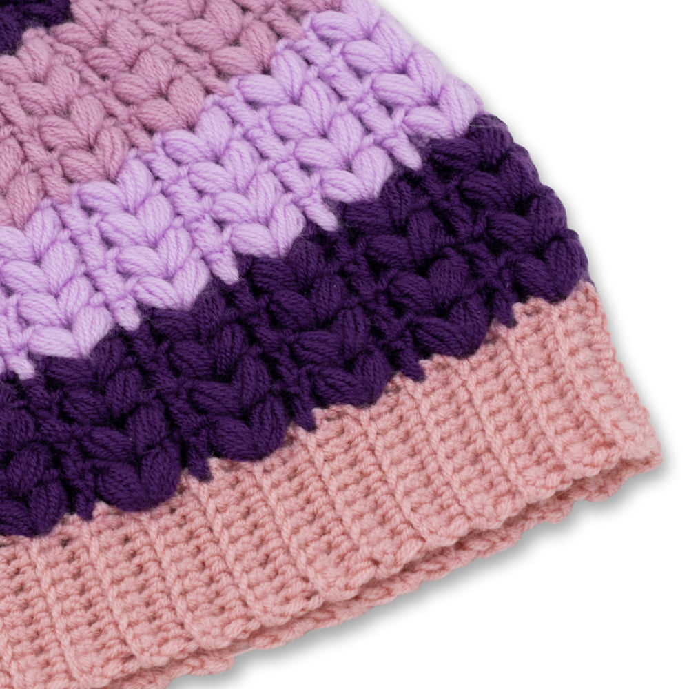 Vintage Hand-Knit Pink Beanie Hat