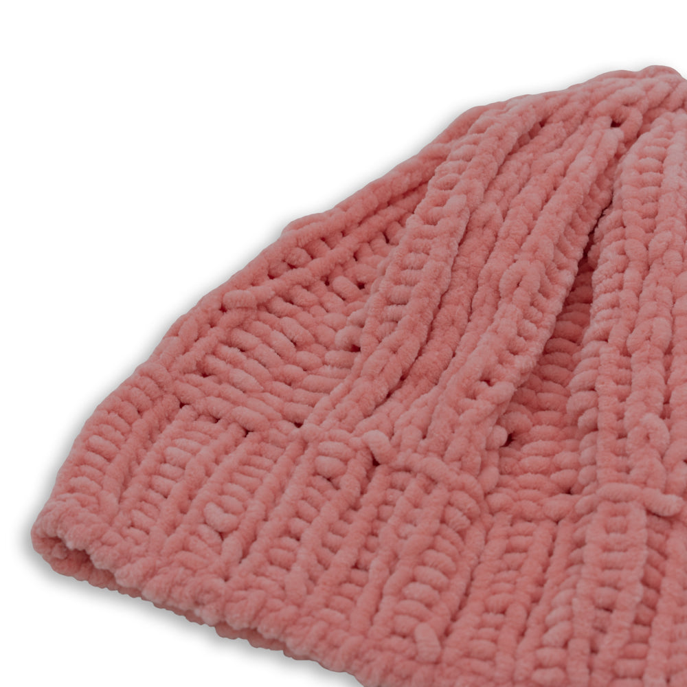Velvety Soft Beanie Hat | Pink