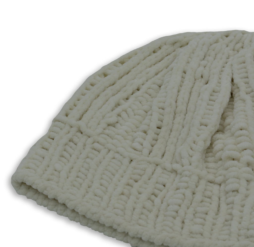 Velvety Soft Beanie Hat | Ecru