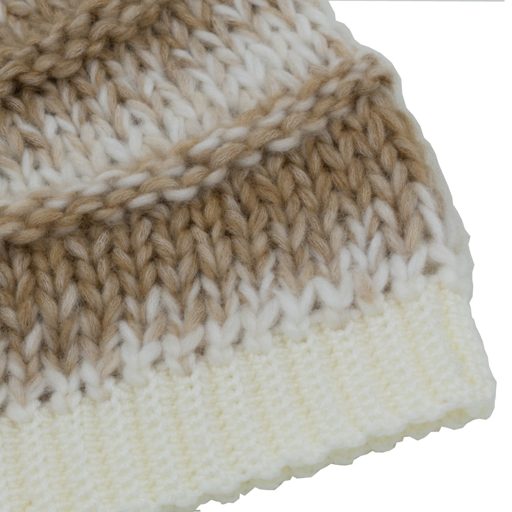 Slouchy Wool Beanie Winter Hat | Beige