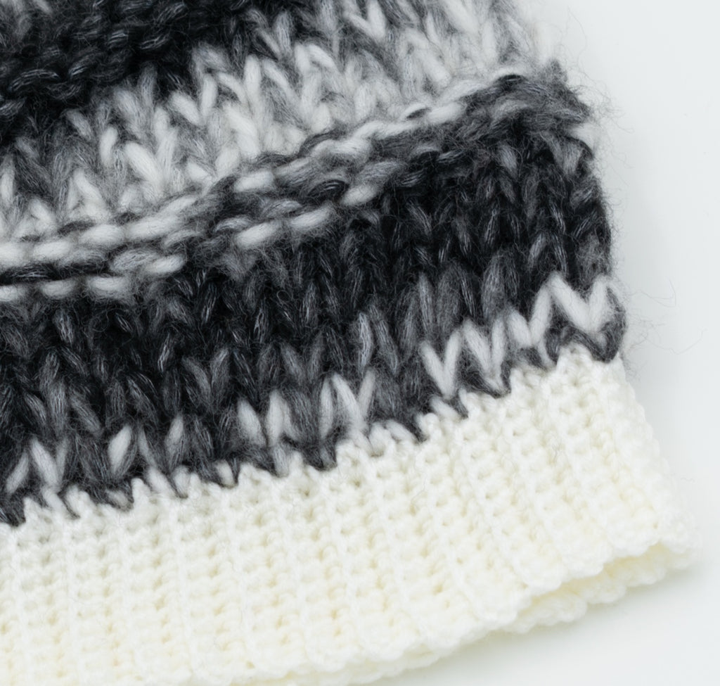 Slouchy Wool Beanie Winter Hat | Black