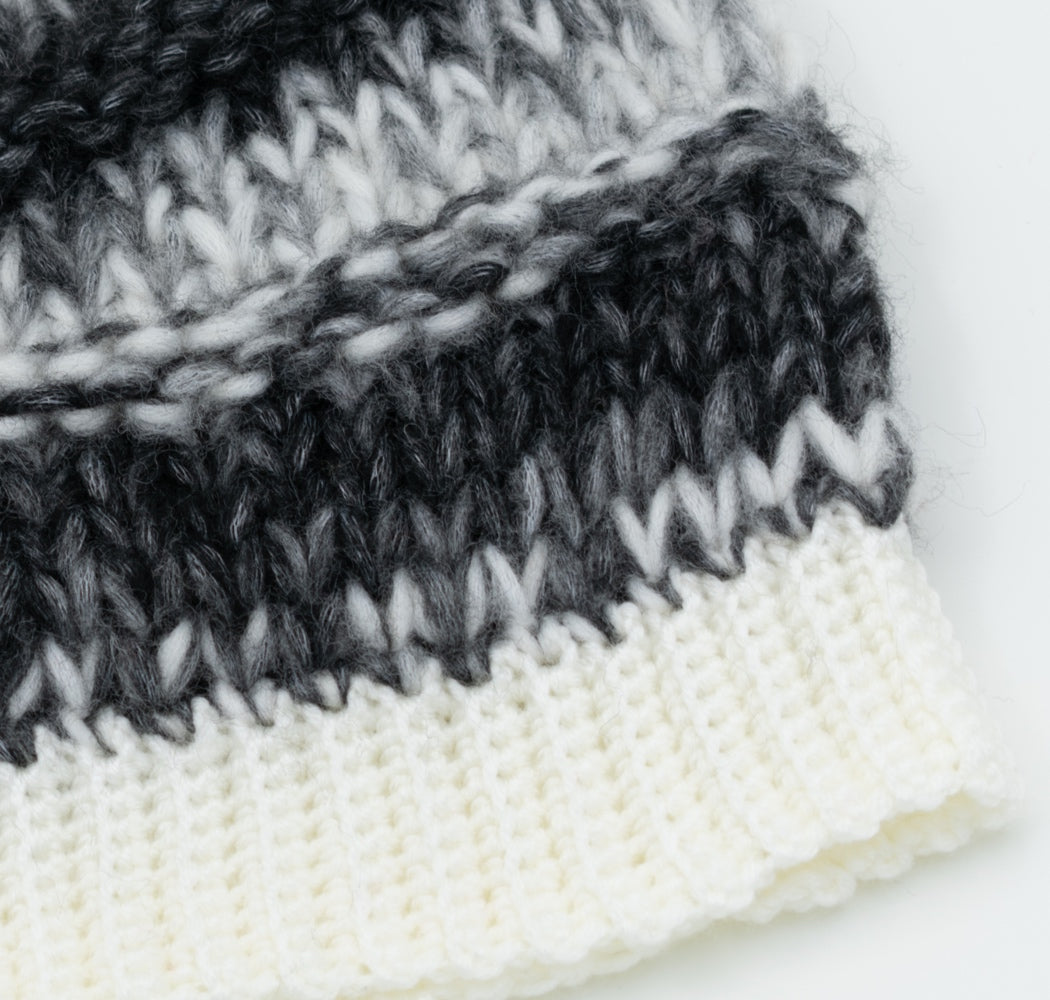 Slouchy Wool Beanie Winter Hat | Black
