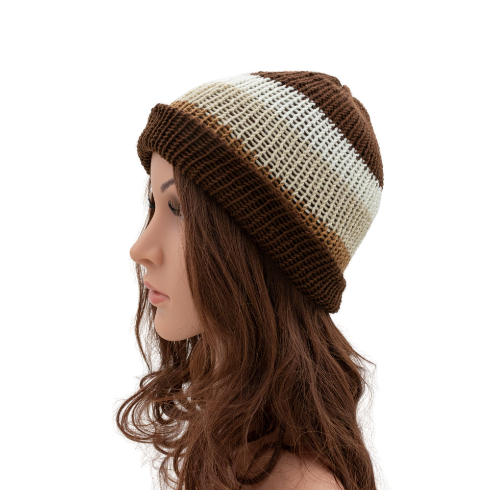 Reversible Knit Beanie Hat - Unisex Style
