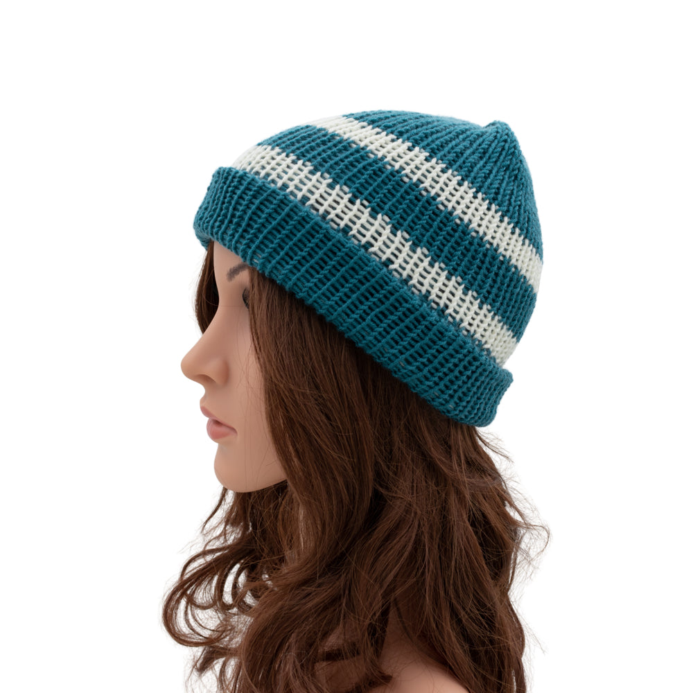Reversible Knit Beanie Hat - Unisex Style