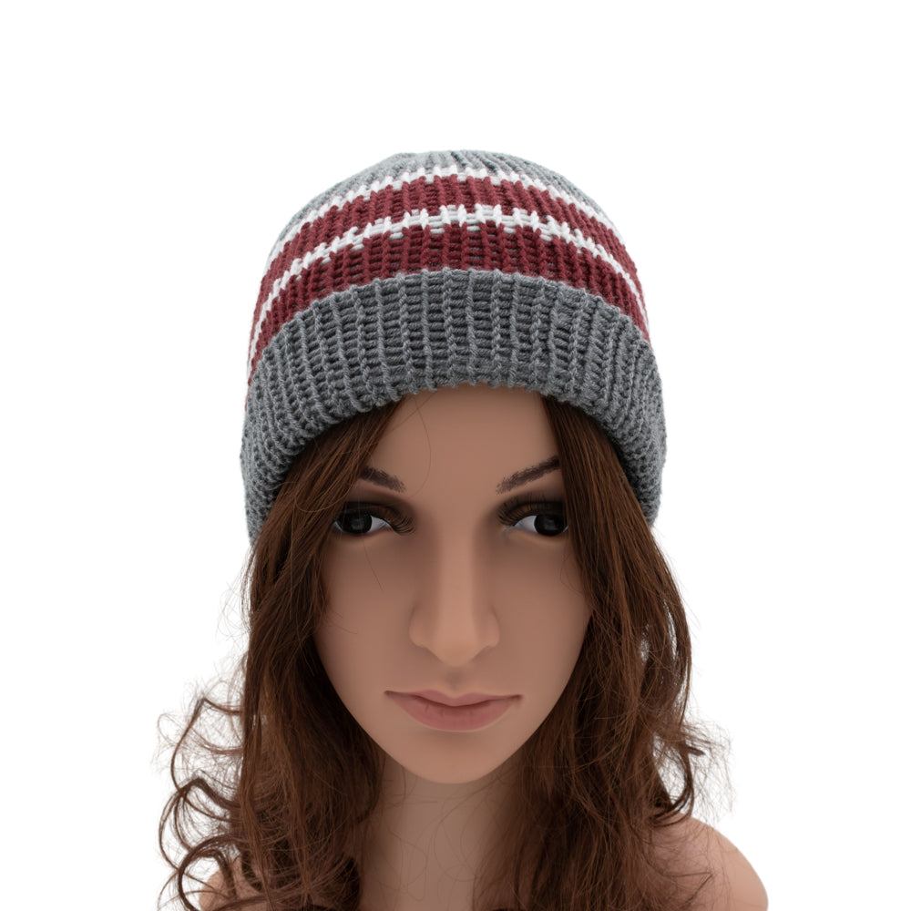 Reversible Knit Beanie Hat - Unisex Style