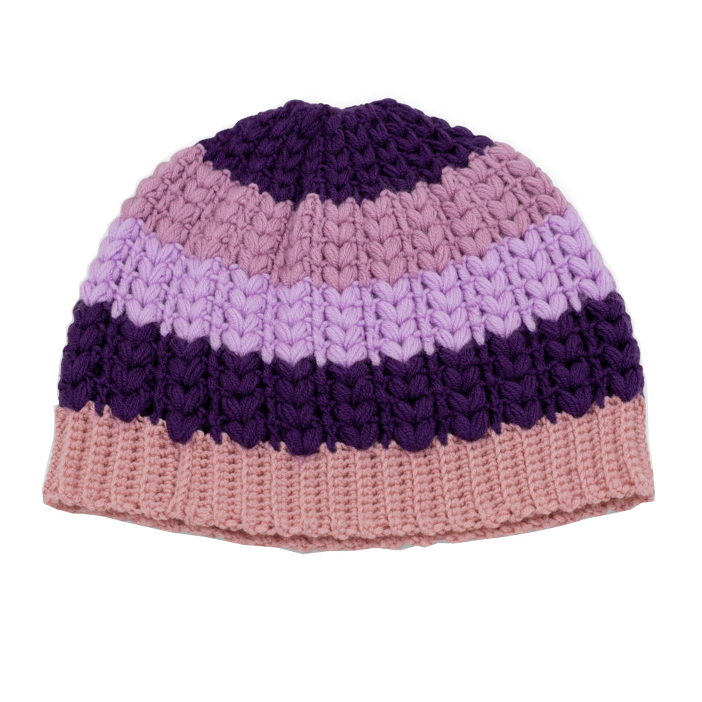 Vintage Hand-Knit Pink Beanie Hat