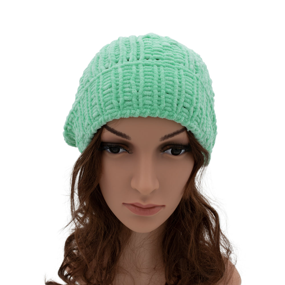 Velvety Soft Beanie Hat | Green
