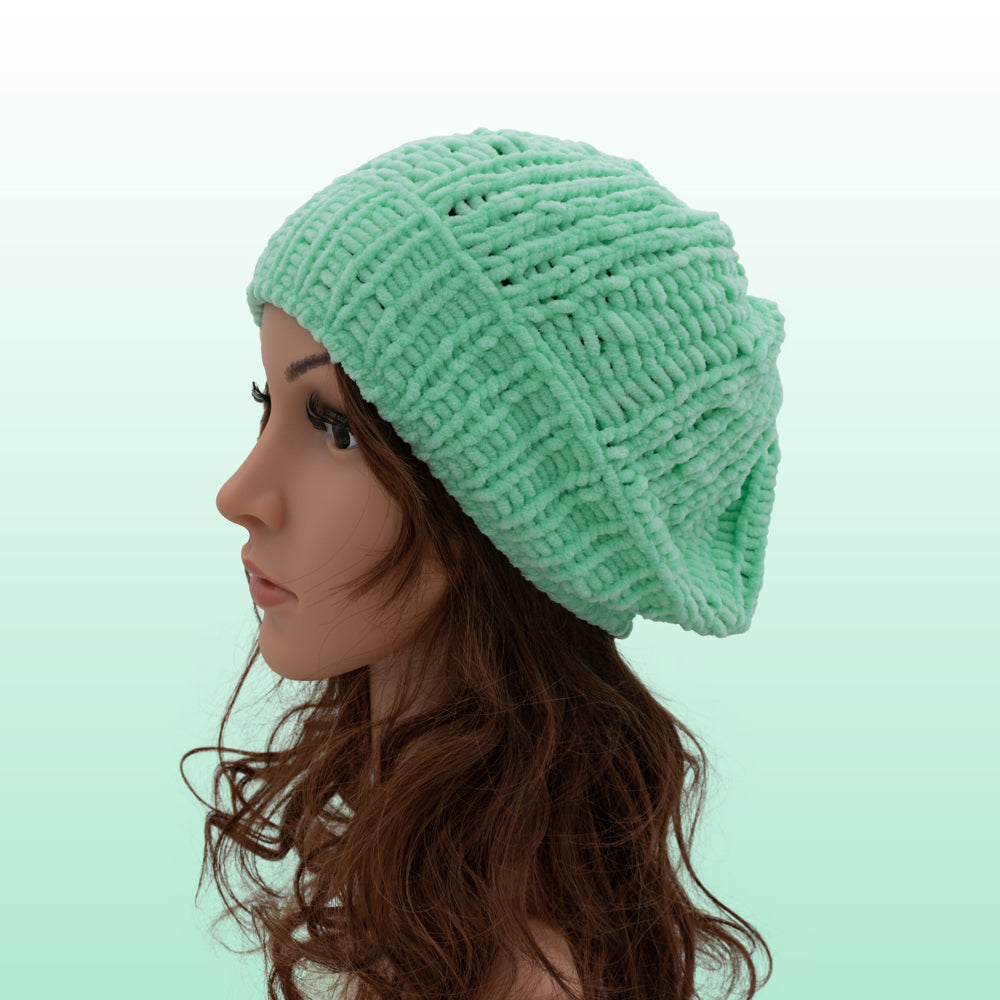 Velvety Soft Beanie Hat | Green