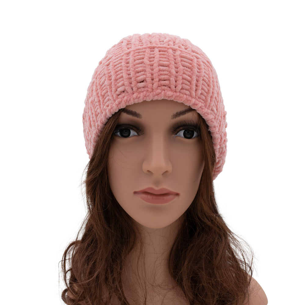Velvety Soft Beanie Hat | Pink