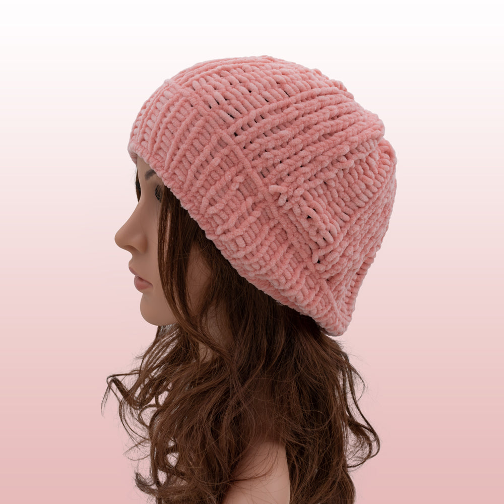 Velvety Soft Beanie Hat | Pink
