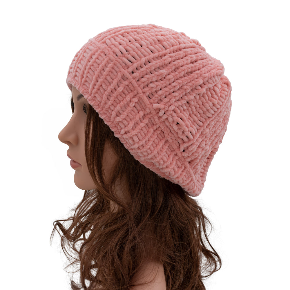 Velvety Soft Beanie Hat | Pink