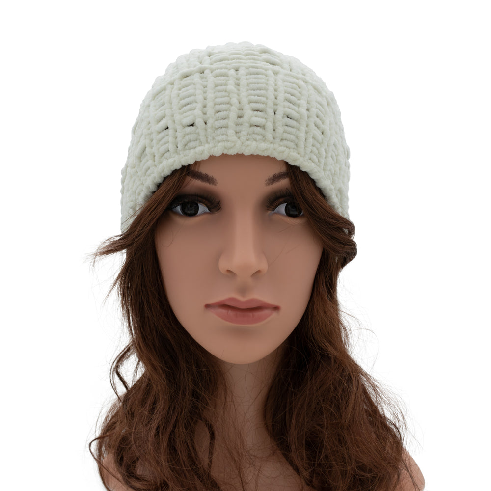 Velvety Soft Beanie Hat | Ecru