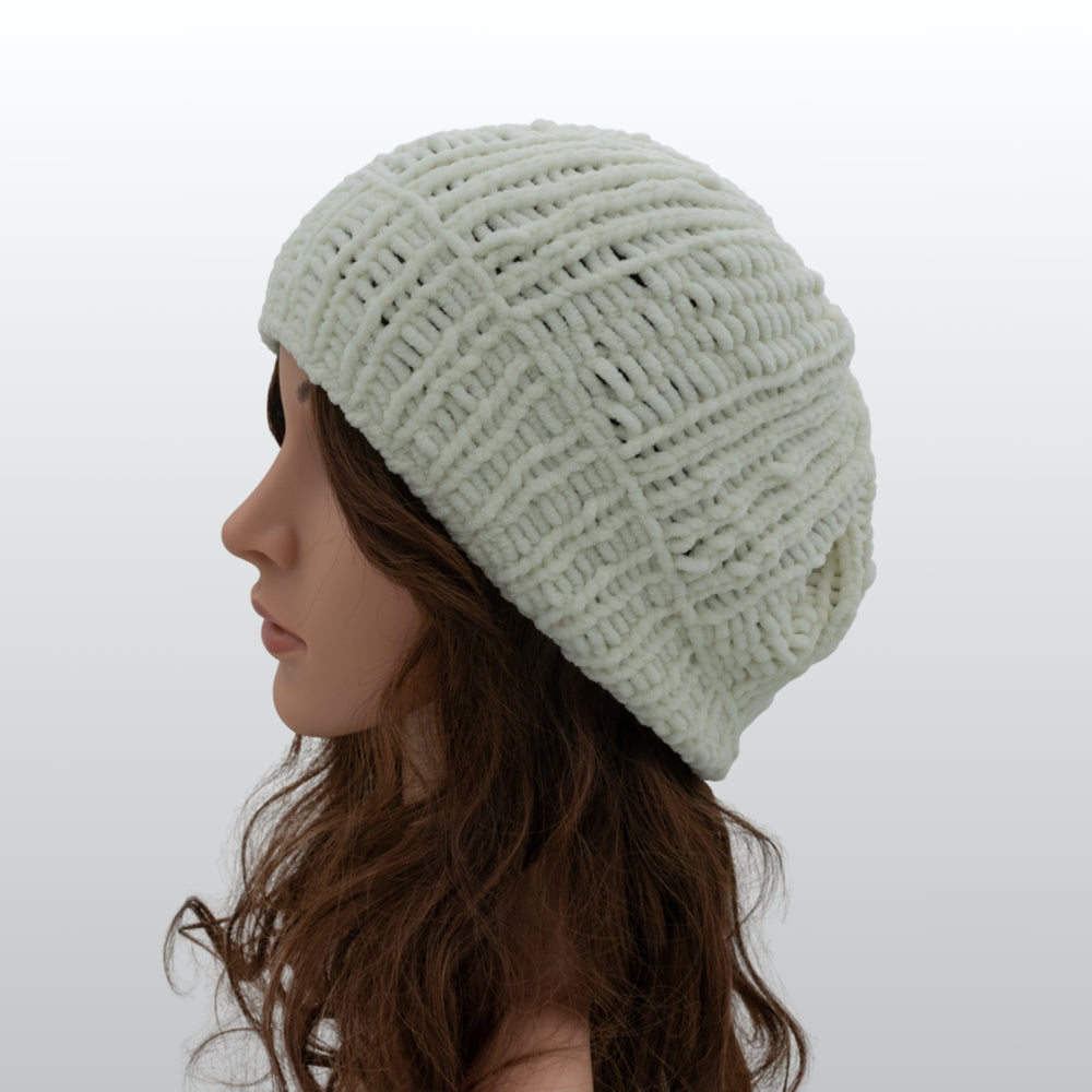 Velvety Soft Beanie Hat | Ecru