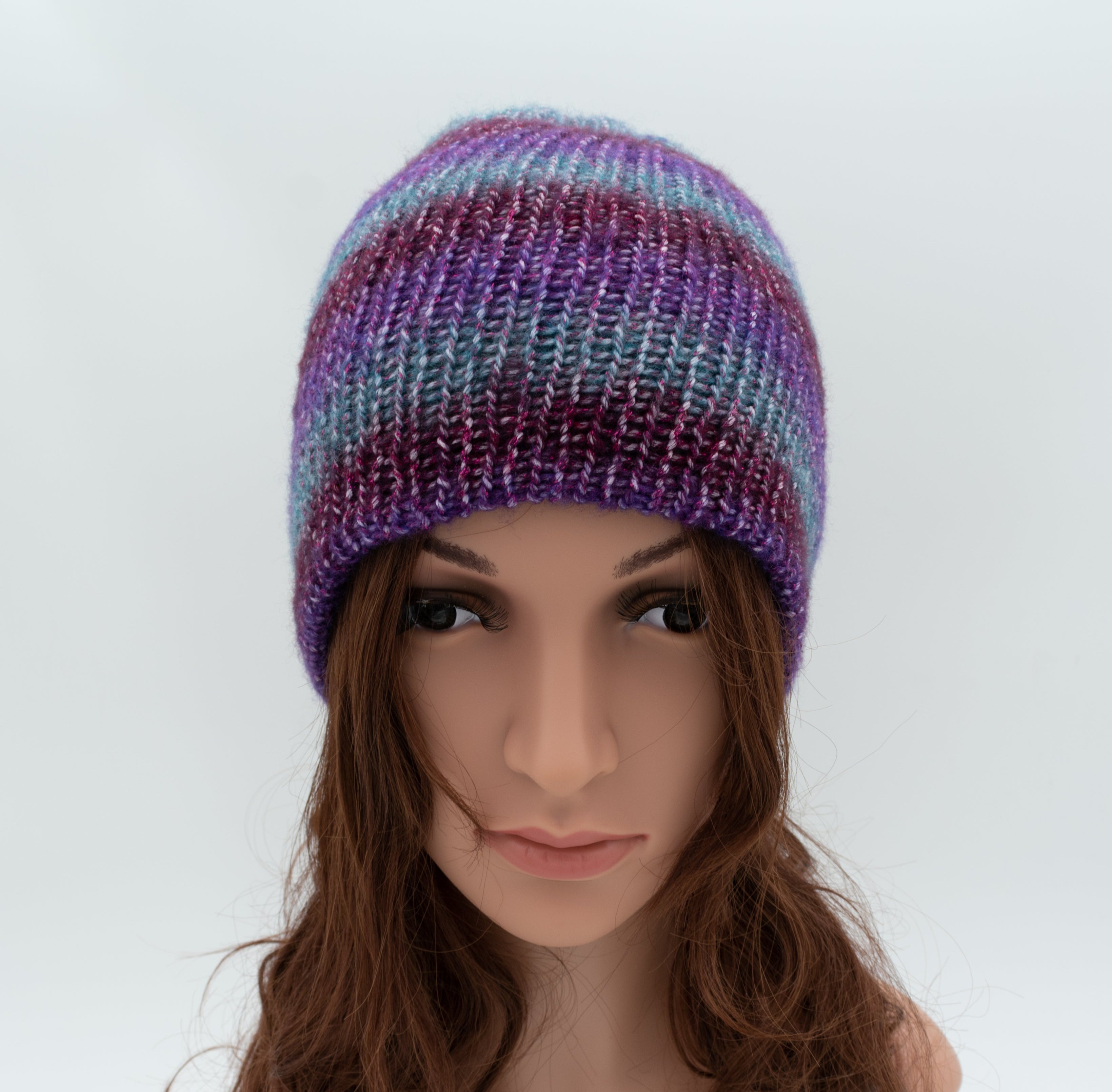 Double-Faced Silver Sparkle Beanie Hat
