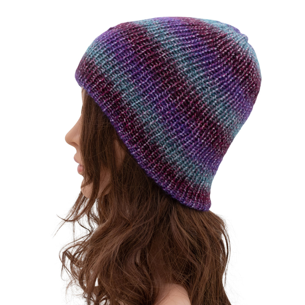 Double-Faced Silver Sparkle Beanie Hat