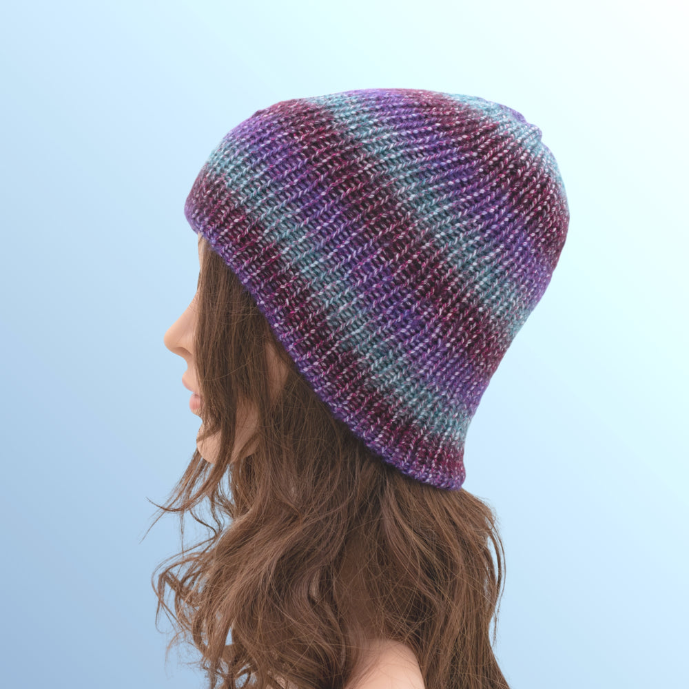 Double-Faced Silver Sparkle Beanie Hat