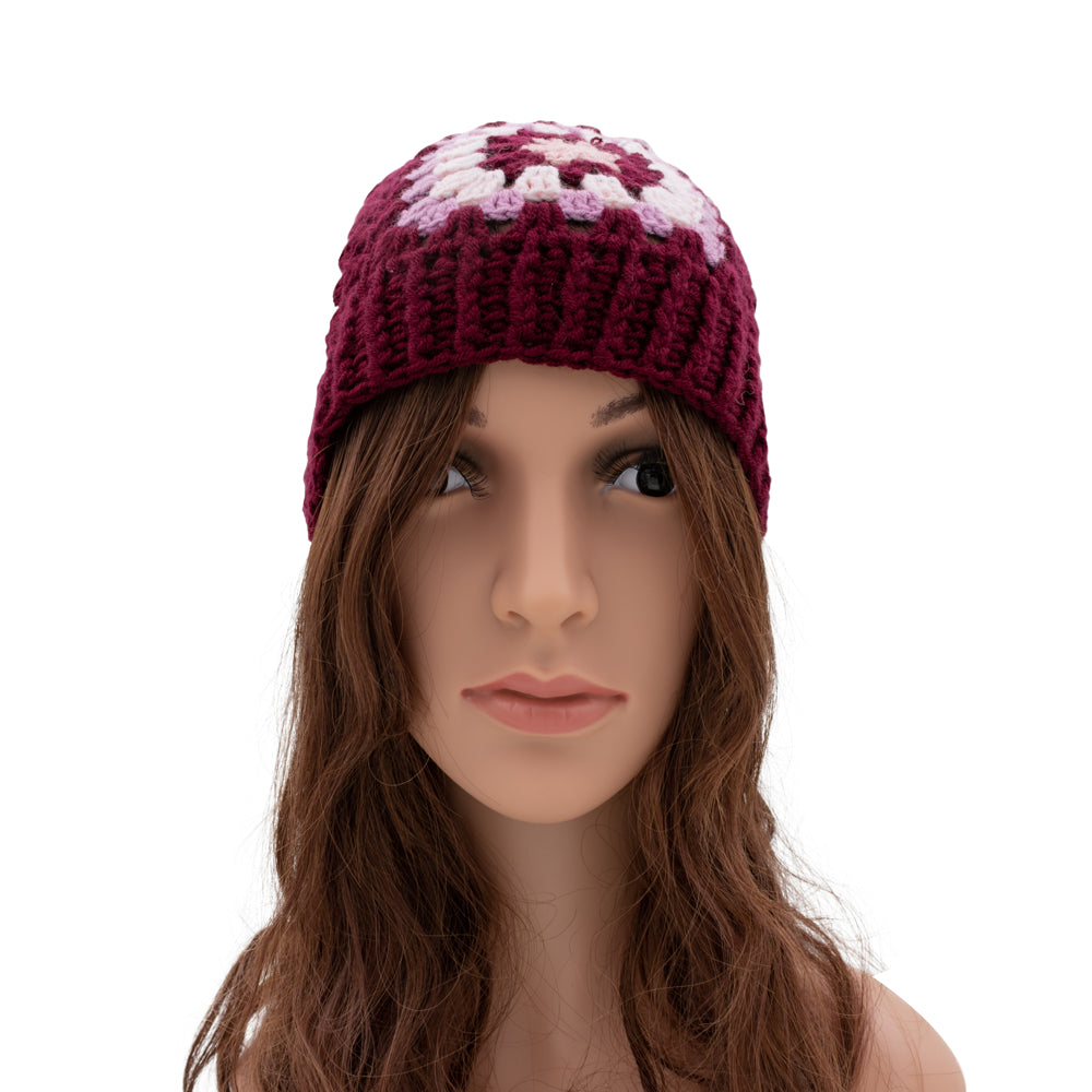 Granny Square Crochet Beanie Hat