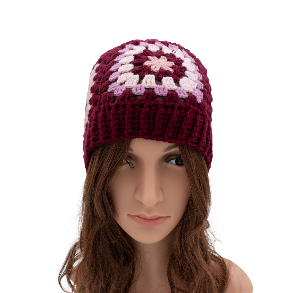 Granny Square Crochet Beanie Hat and Glove Set