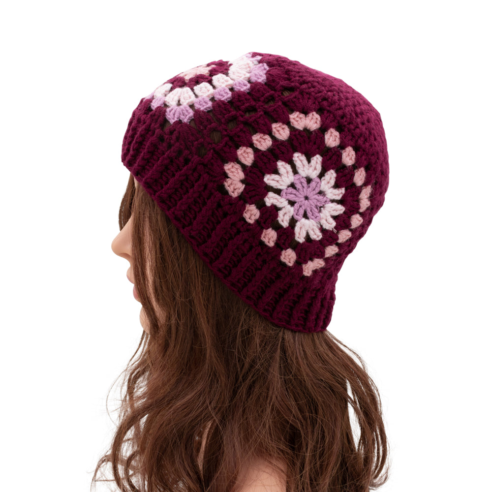 Granny Square Crochet Beanie Hat and Glove Set