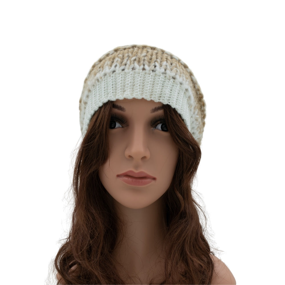 Slouchy Wool Beanie Winter Hat | Beige