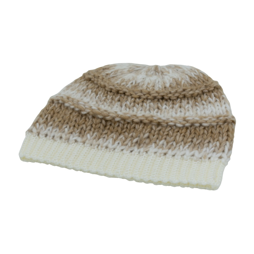 Slouchy Wool Beanie Winter Hat | Beige