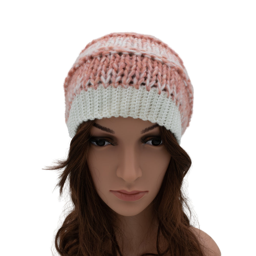Slouchy Wool Beanie Winter Hat | Pink