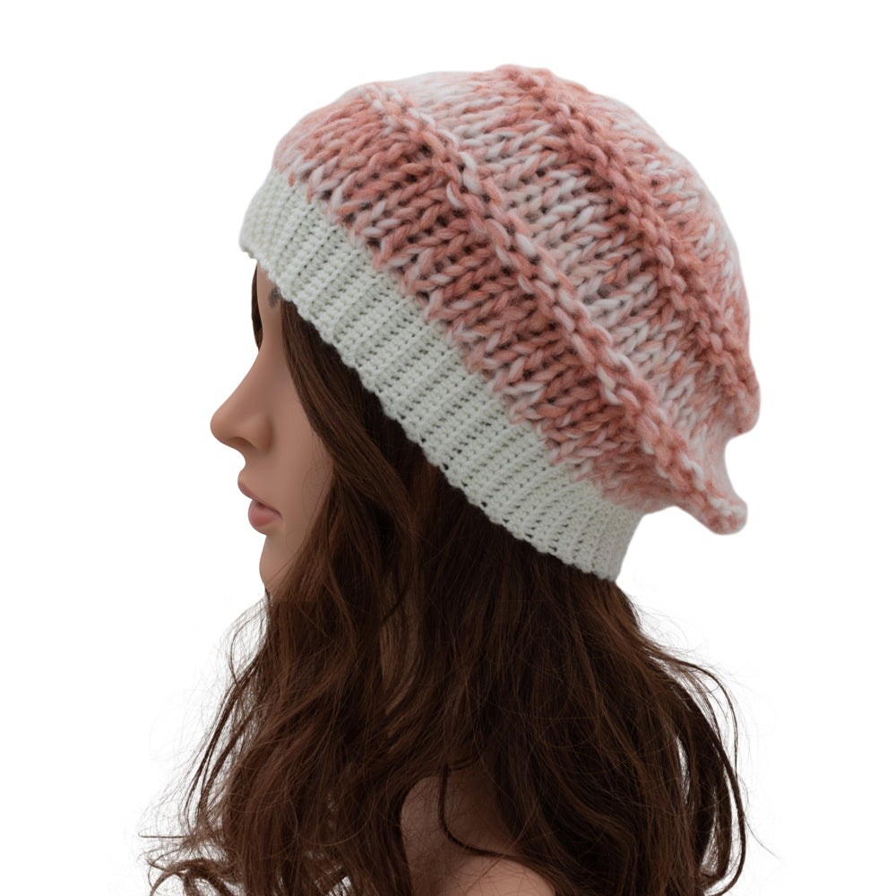 Slouchy Wool Beanie Winter Hat | Beige