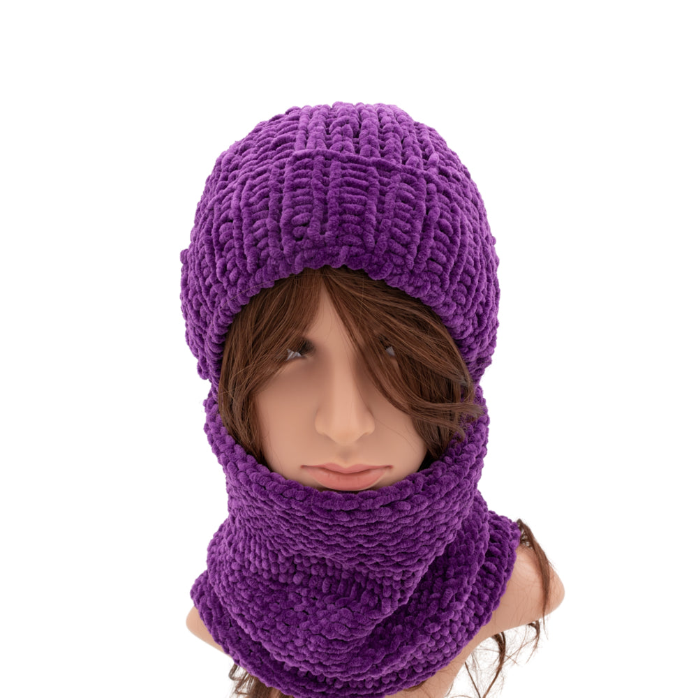 Velvety Soft Beanie & Neck Warmer Set | Ecru
