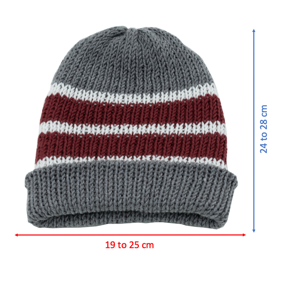 Reversible Knit Beanie Hat - Unisex Style