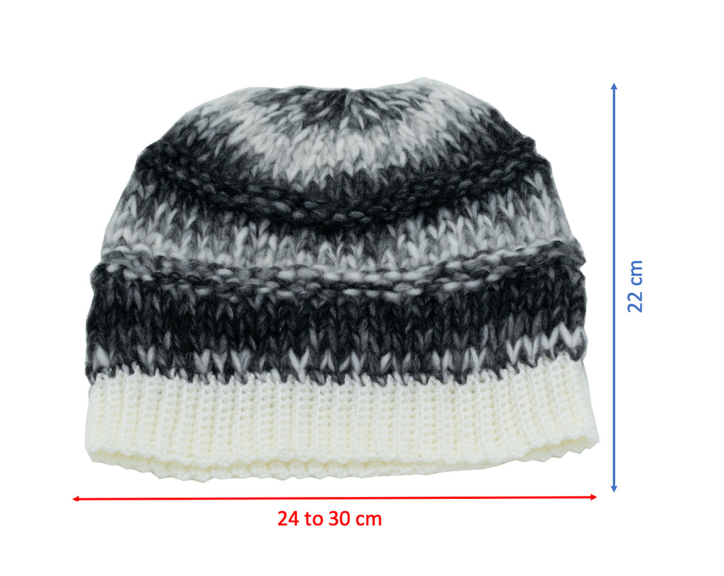 Slouchy Wool Beanie Winter Hat | Black